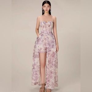 Purple LOBBSTER dress shorts laser cut embroidery lace set size xs
